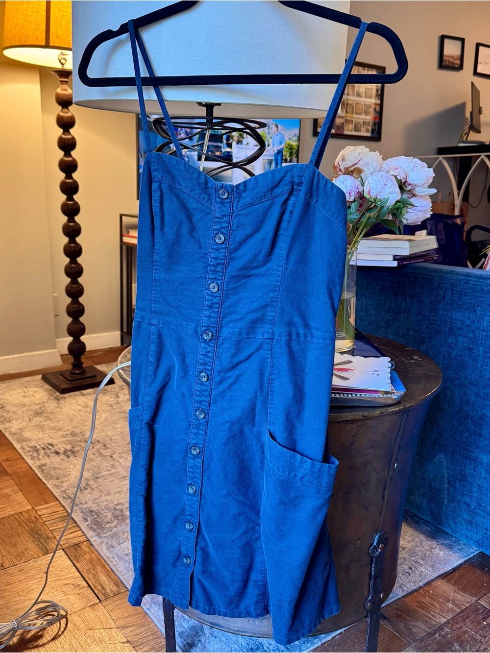Abercrombie & Fitch Blue Button-Front Mini Dress